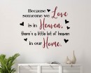 There is a little bit of heaven in our home Quote